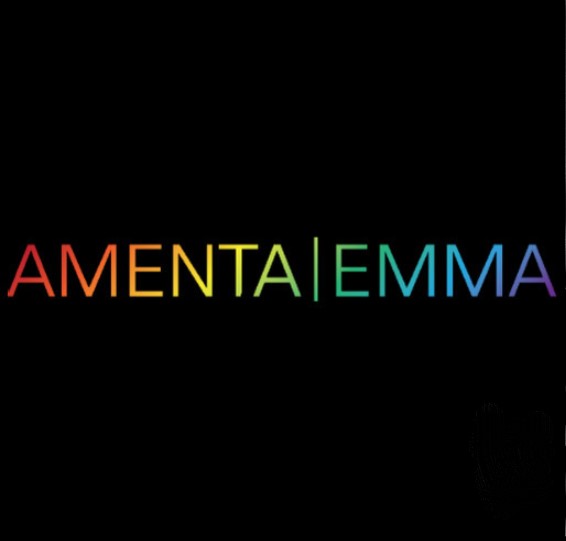 Amenta Emma logo in rainbow letters