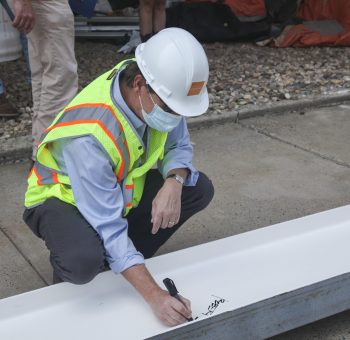 CCSU Engineering Building Beam Signing